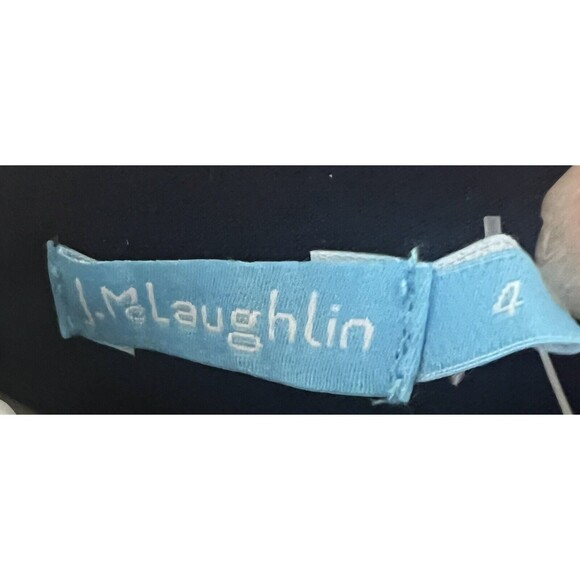 J. Mclaughlin NWT Sz 4 Elle 3/4 Bell Sleeve Scalloped Hem Navy Dress $198 - Picture 5 of 8